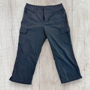 Eddie Bauer Lined Cargo Pants Gray Capri Length 27" Women's Size 8